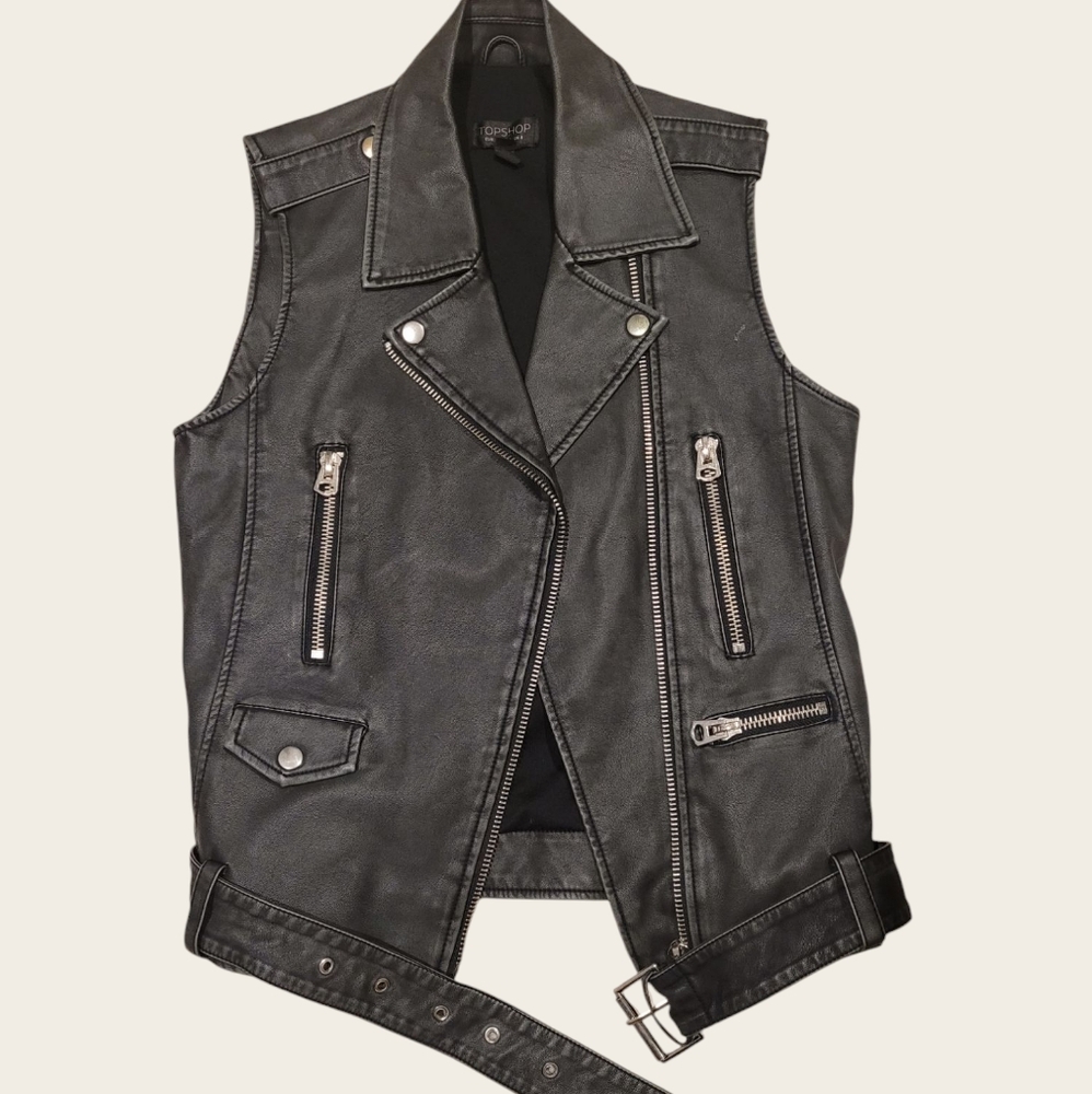 TOP SHOP LEATHER VEST